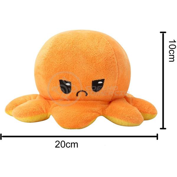 Polvo Reversível Bipolar de Pelúcia Humor Feliz e Bravo 2 em 1 TikTok Fofinho - Laranja e Amarelo - Smart Bracelet Imagem de Polvo Reversível Bipolar de Pelúcia Humor Feliz e Bravo 2 em 1 TikTok Fofinho - Laranja e Amarelo