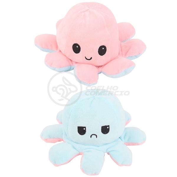 Polvo Reversível Bipolar de Pelúcia Humor Feliz e Bravo 2 em 1 TikTok Fofinho Macio - Rosa e Azul - Smart Bracelet Imagem de Polvo Reversível Bipolar de Pelúcia Humor Feliz e Bravo 2 em 1 TikTok Fofinho Macio - Rosa e Azul