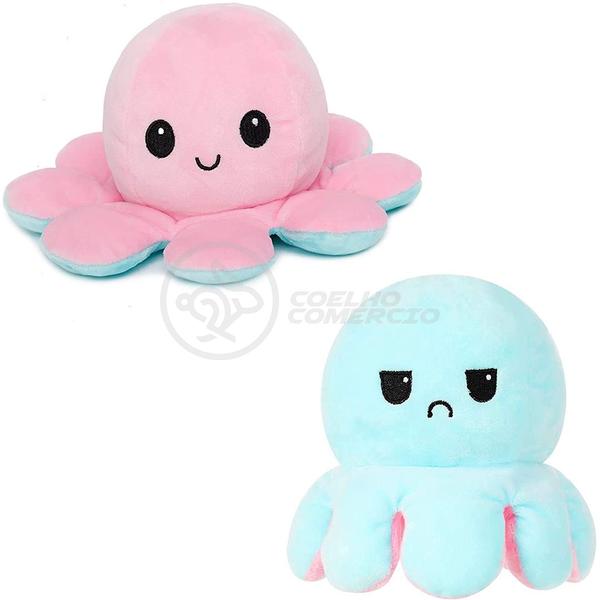 Polvo Reversível Bipolar de Pelúcia Humor Feliz e Bravo 2 em 1 TikTok Fofinho Macio - Rosa e Azul - Smart Bracelet Imagem de Polvo Reversível Bipolar de Pelúcia Humor Feliz e Bravo 2 em 1 TikTok Fofinho Macio - Rosa e Azul