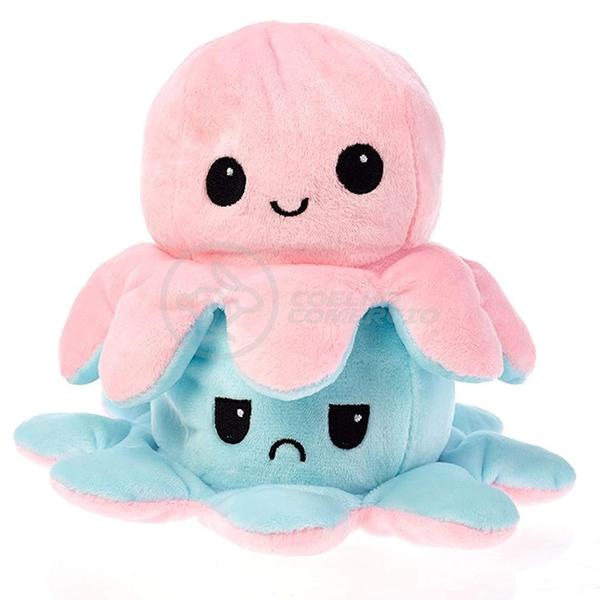 Polvo Reversível Bipolar de Pelúcia Humor Feliz e Bravo 2 em 1 TikTok Fofinho Macio - Rosa e Azul - Smart Bracelet Imagem de Polvo Reversível Bipolar de Pelúcia Humor Feliz e Bravo 2 em 1 TikTok Fofinho Macio - Rosa e Azul