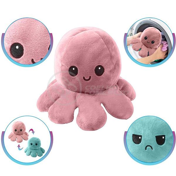 Polvo Reversível Bipolar de Pelúcia Humor Feliz e Bravo 2 em 1 TikTok Fofinho Macio - Rosa e Azul - Smart Bracelet Imagem de Polvo Reversível Bipolar de Pelúcia Humor Feliz e Bravo 2 em 1 TikTok Fofinho Macio - Rosa e Azul