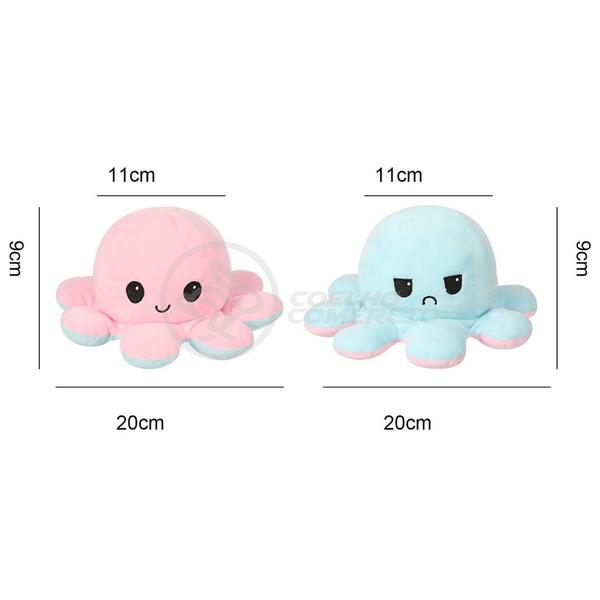 Polvo Reversível Bipolar de Pelúcia Humor Feliz e Bravo 2 em 1 TikTok Fofinho Macio - Rosa e Azul - Smart Bracelet Imagem de Polvo Reversível Bipolar de Pelúcia Humor Feliz e Bravo 2 em 1 TikTok Fofinho Macio - Rosa e Azul