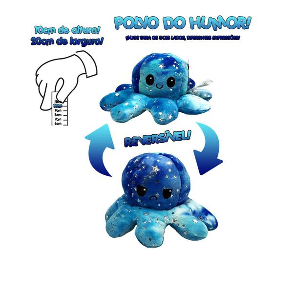 Imagem de Polvo Reversível Bipolar Pelúcia Tik Tok 10cm