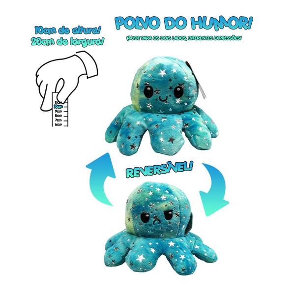 Imagem de Polvo Reversível Bipolar Pelúcia Tik Tok 10cm