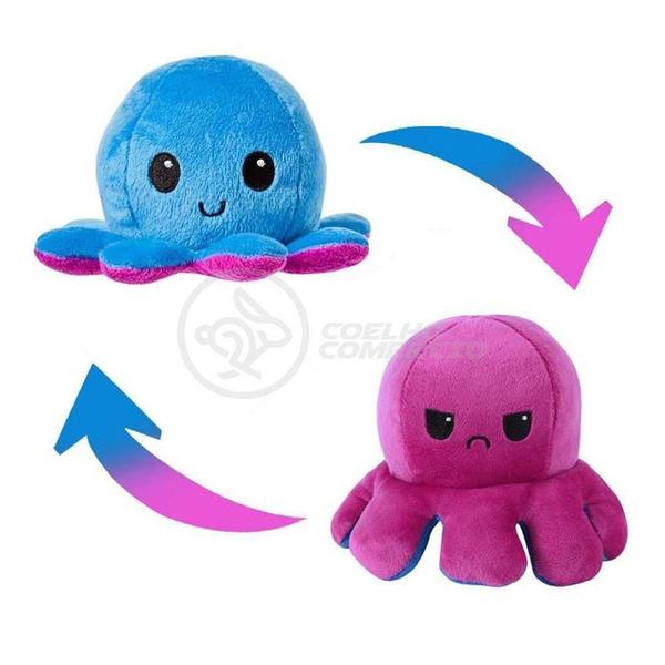 Polvo Reversível De Pelúcia Humor Feliz E Bravo Azul E Roxo - SMART BRACELET Imagem de Polvo Reversível De Pelúcia Humor Feliz E Bravo Azul E Roxo