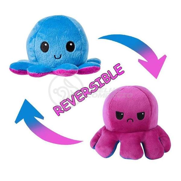 Polvo Reversível De Pelúcia Humor Feliz E Bravo Azul E Roxo - SMART BRACELET Imagem de Polvo Reversível De Pelúcia Humor Feliz E Bravo Azul E Roxo