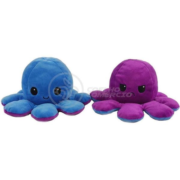 Polvo Reversível De Pelúcia Humor Feliz E Bravo Azul E Roxo - SMART BRACELET Imagem de Polvo Reversível De Pelúcia Humor Feliz E Bravo Azul E Roxo