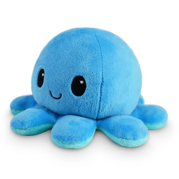 Imagem de Polvo reversível Plushie TeeTurtle Happy Blue + Sad Light Blue