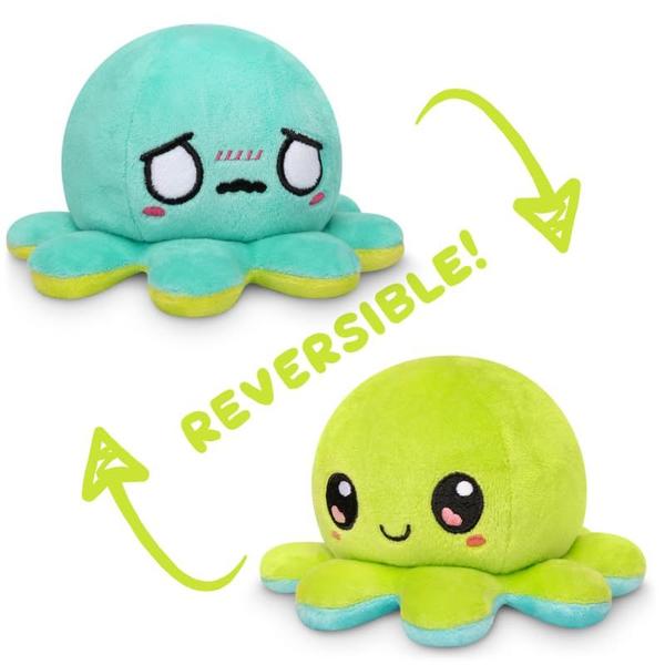 Imagem de Polvo reversível Plushie TeeTurtle verde Happy 10cm