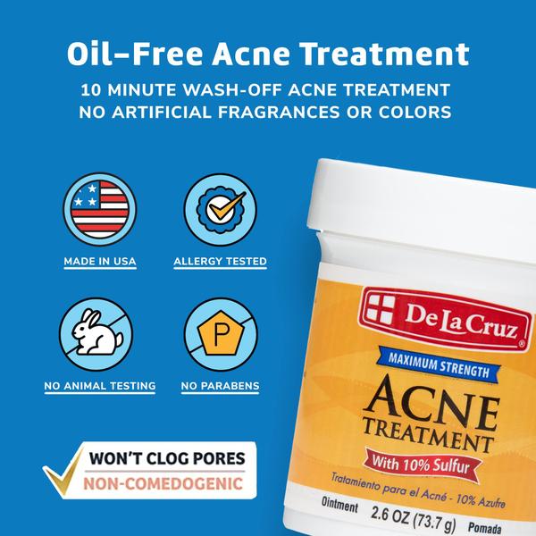 Imagem de Pomada de Enxofre 10% De La Cruz - Tratamento de Acne - 2.170ml (3 Unidades)