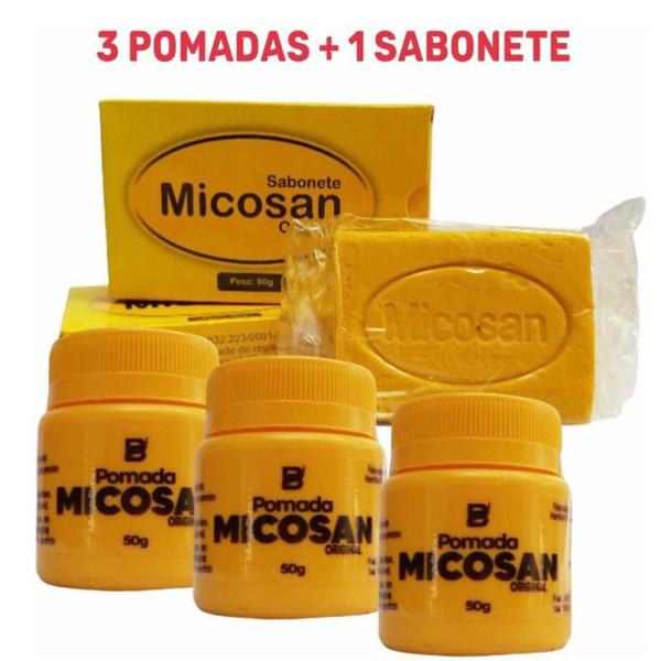 Imagem de Pomada micosan 3 Pomada mais 1 Sabonete barra kit