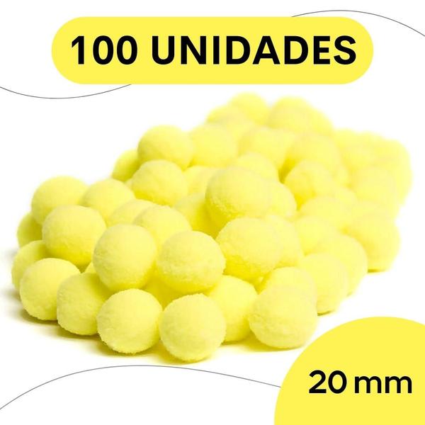 Imagem de Pompom Amarelo Gema - 20Mm Pacote Com 100 Unidades - Nybc