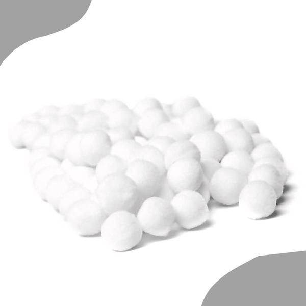 Pompom Branco - 14Mm Pacote Com 100 Unidades - Nybc Imagem de Pompom Branco - 14Mm Pacote Com 100 Unidades - Nybc