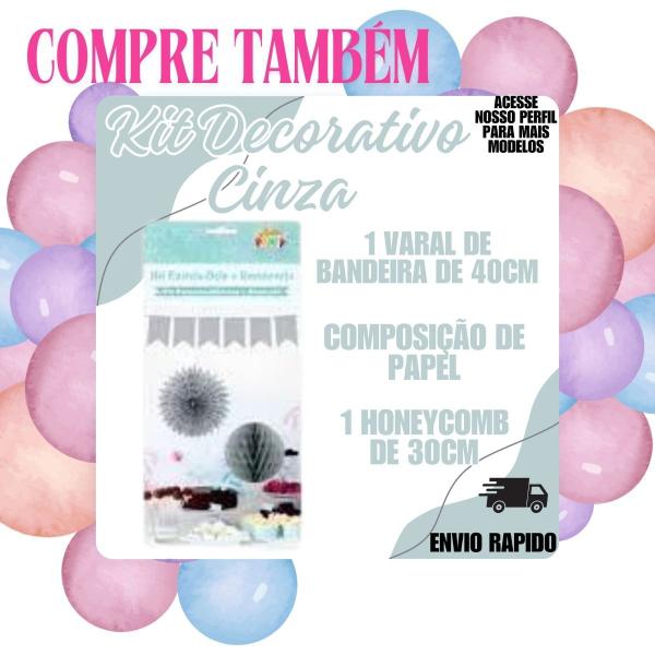 Imagem de Pompom Branco Decoraçao Festa Aniversario Eventos Enfeite