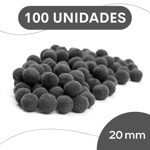 Imagem de Pompom Cinza Escuro - 20Mm Pacote Com 100 Unidades - Nybc