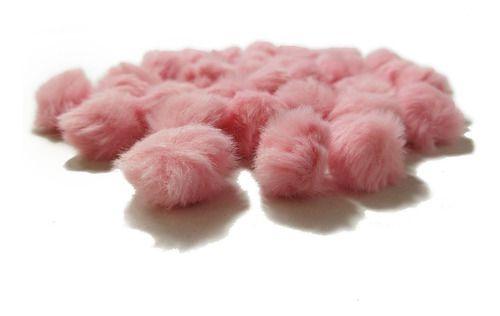 Imagem de Pompom Felpudo Rosa Para Toucas Chaveiros Roupas 10 Unidades