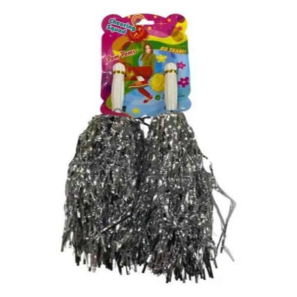 Pompom Líder De Torcida Metalizado Para Arrasar Prata - ANA JAPONESA Imagem de Pompom Líder De Torcida Metalizado Para Arrasar Prata