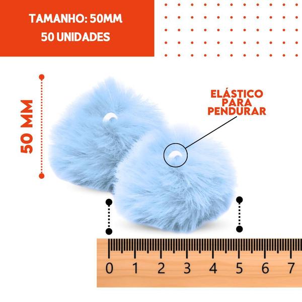 Imagem de Pompom - Pelúcia 50 Mm - 50 Unidades - Azul Bebê - Nº: 177 - Nybc