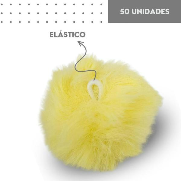 Imagem de Pompom Pelúcia Amarelo Bebê 50mm - Com 50 Unidades - UMK