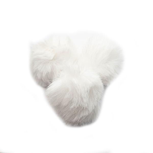 Imagem de Pompom Pelúcia Branco 50mm 1un 7g Pelo Felpudo Artesanato Com Alça