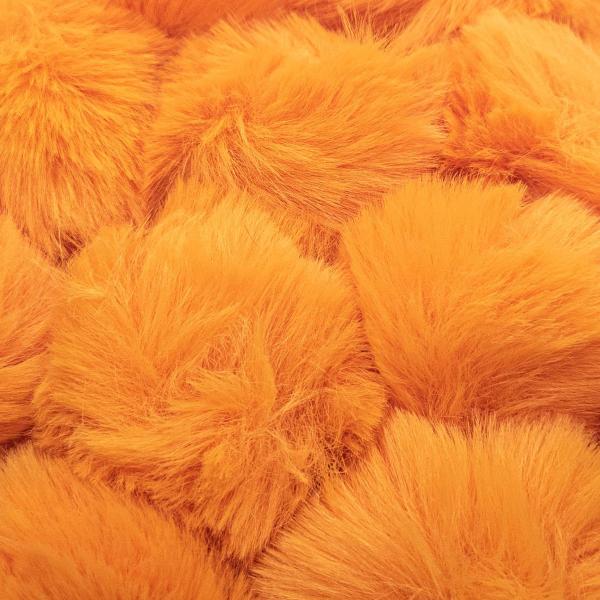 Imagem de Pompom Pelúcia Laranja 50mm 6un 40g Pelo Felpudo Artesanato Com Alça