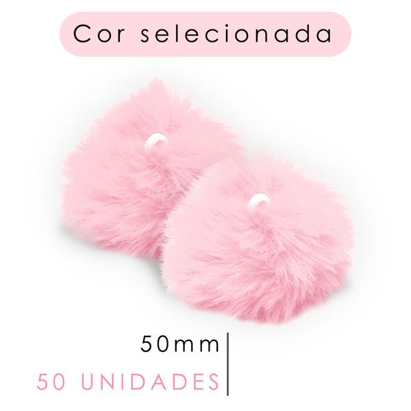 Imagem de Pompom - Pelúcia Rosa Bebê 50 Mm - C/50 Unidades - Nybc