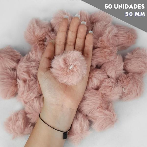 Imagem de Pompom Pelúcia Rose 50mm - Com 50 Unidades - UMK