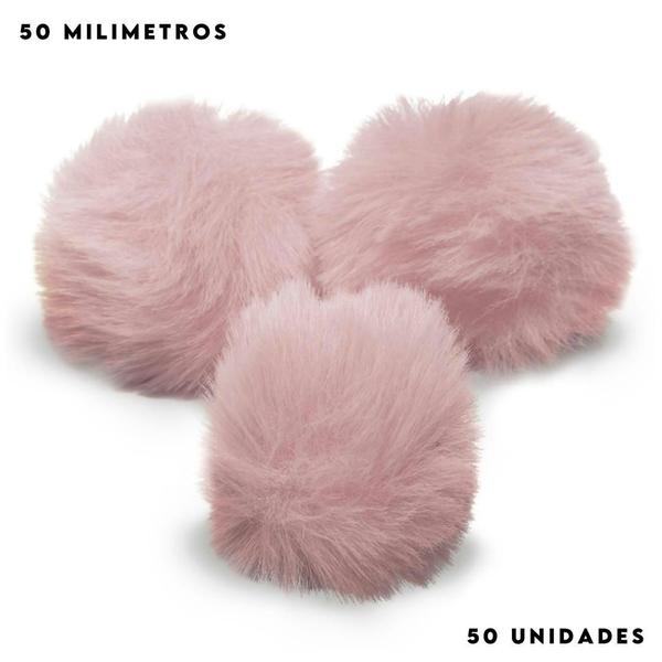 Imagem de Pompom Pelúcia Rose 50mm - Com 50 Unidades - UMK