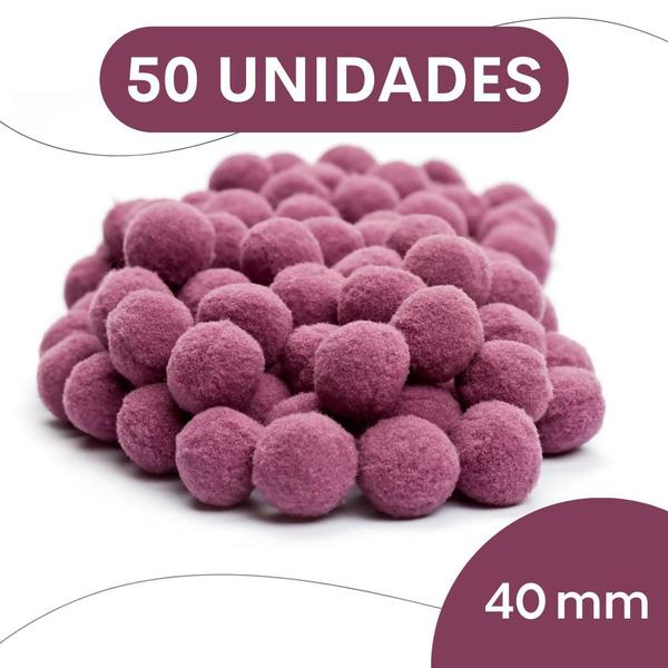 Imagem de Pompom Rose - 40Mm Pacote Com 50 Unidades - Nybc