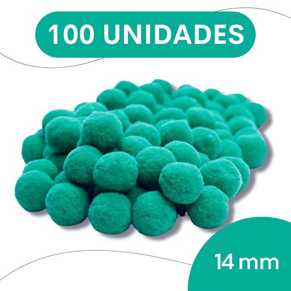 Imagem de Pompom Verde Médio - 14Mm Pacote Com 100 Unidades - Nybc