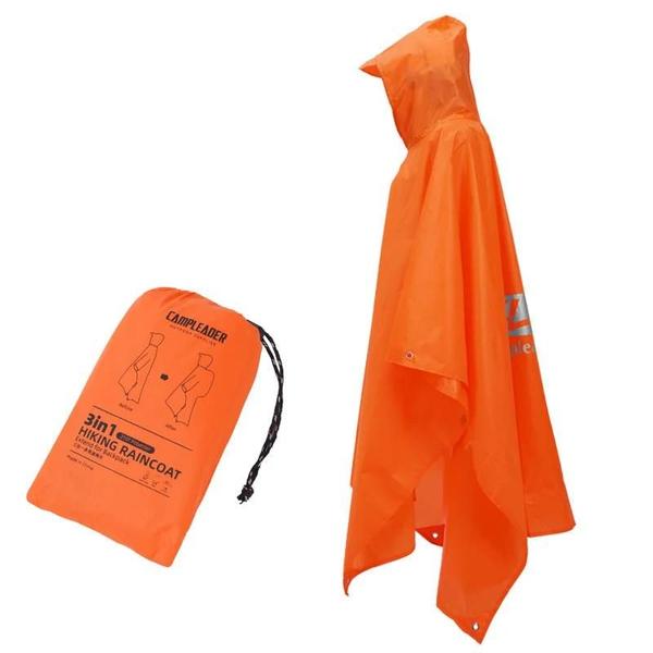 Imagem de Poncho de Chuva 3 em 1 à Prova d'Água com Capuz e Mangas Longas - Ideal para Motocicleta, Camping e Hiking