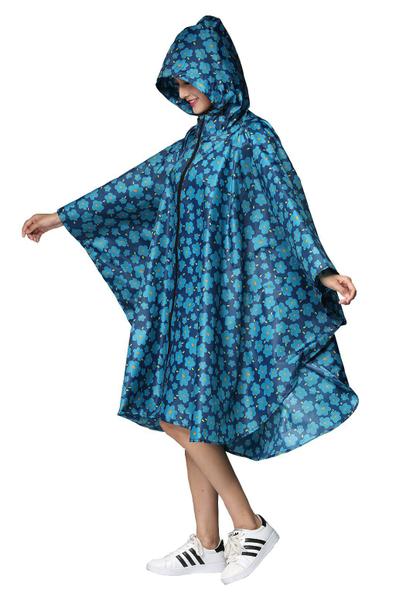 Imagem de Poncho de chuva Freesmily feminino de poliéster impermeável azul