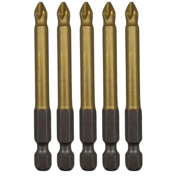 Ponta Bits PH2 70mm 90mm Kit 10 Peças Titânio Magnética