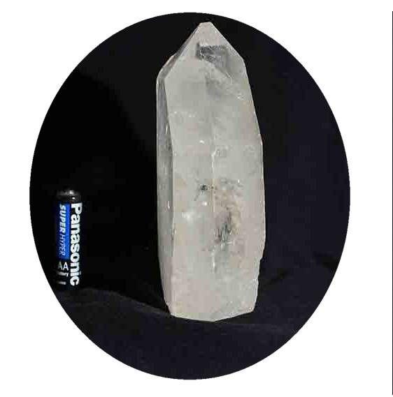 Imagem de Ponta Cristal Bruto Natural Pedra Com Base Serrada 12,6cm