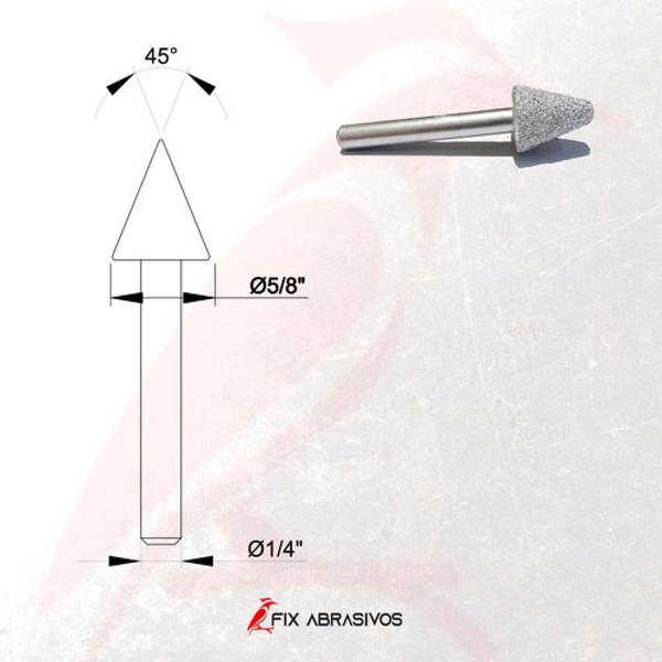 Imagem de Ponta Montada Grau 45 para Retifica de 5/8 Pol. Grão 23 Medio PA01126 Fix Abrasivos