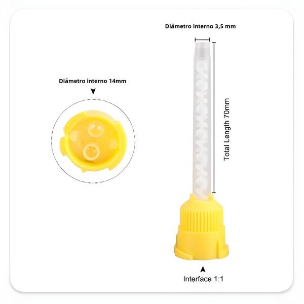 Imagem de Pontas de Mistura Dentária Descartáveis (50/100 unidades) - Pistola de Silicone