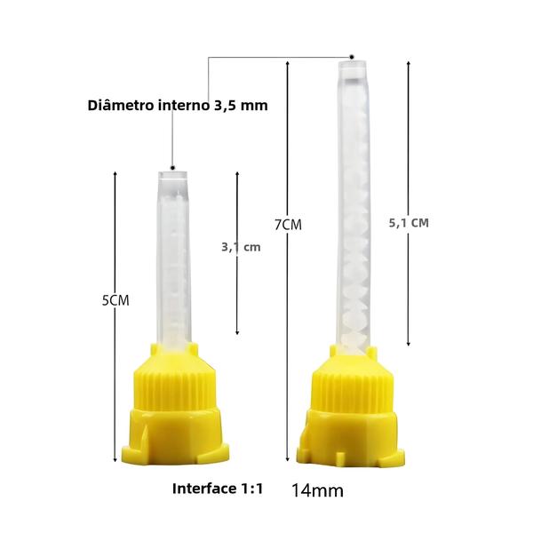 Imagem de Pontas de Mistura Dentária Descartáveis (50/100 unidades) - Pistola de Silicone