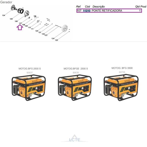Imagem de Ponte Retificadora P/ Motogerador BFGE 2500 S - Buffalo