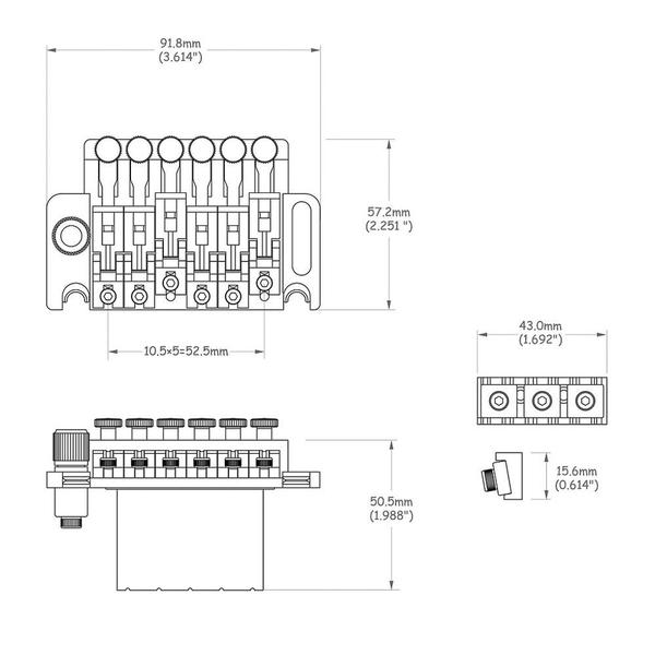 Imagem de Ponte Sistema Trêmolo Guitarra Floyd Rose Spirit FRT20-CR