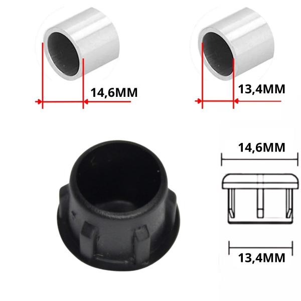 Imagem de Ponteira Acabamento Interna Redonda 5/8" Preta - 500pc