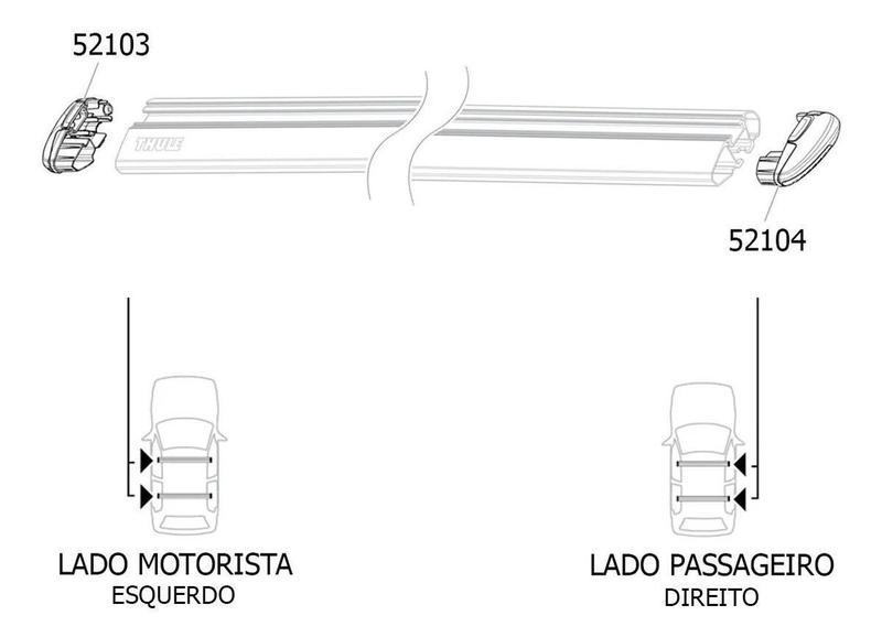 Imagem de Ponteira Acabamento Wingbar Modelo Antigo Thule 52104 Preto