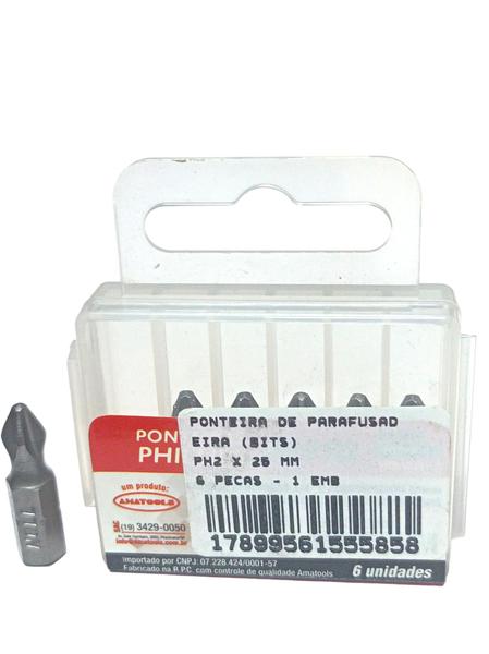 Imagem de Ponteira Bits Pillips PH2 x 25mm - 6 peças - Noll