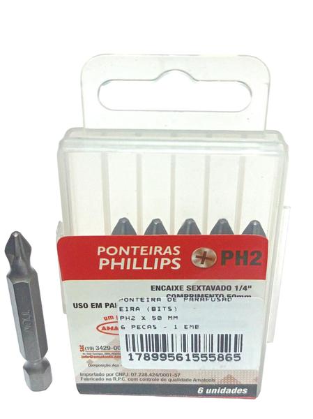 Imagem de Ponteira Bits Pillips PH2 x 50mm - 6 peças - Noll