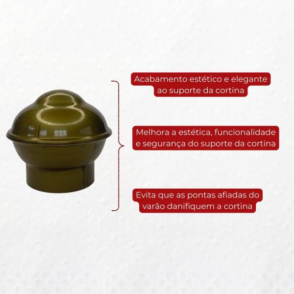 Imagem de Ponteira bola para varão de cortina 19mm unidade