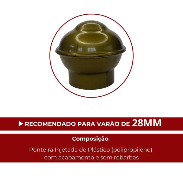 Imagem de Ponteira bola para varão de cortina 28mm unidade