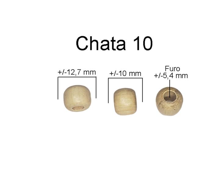 Imagem de Ponteira de Madeira Cor Marfim Bolinha Chata 10 mm