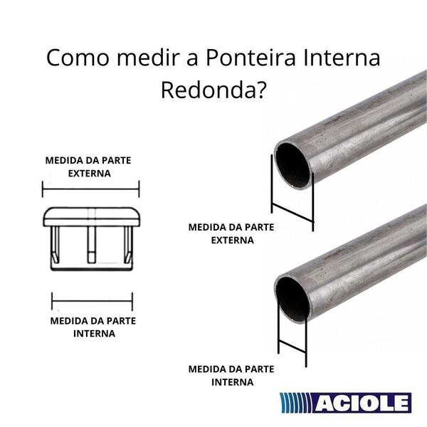 Imagem de Ponteira de Proteção Cadeira ou Mesa Interna Redonda 3/4 (19,05mm ou 1,9cm) Preta - 100 Unid.