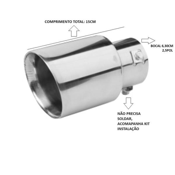 Imagem de Ponteira esportiva 155mm x 63mm entrada 2,5 pol reta simples