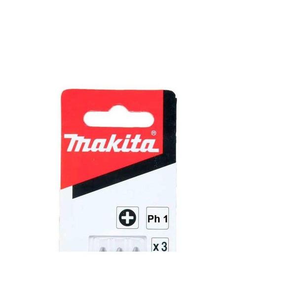 Imagem de Ponteira Makita Bits Phillips Ph1 X 25Mm Curta Com 3 Pecas  B-23450