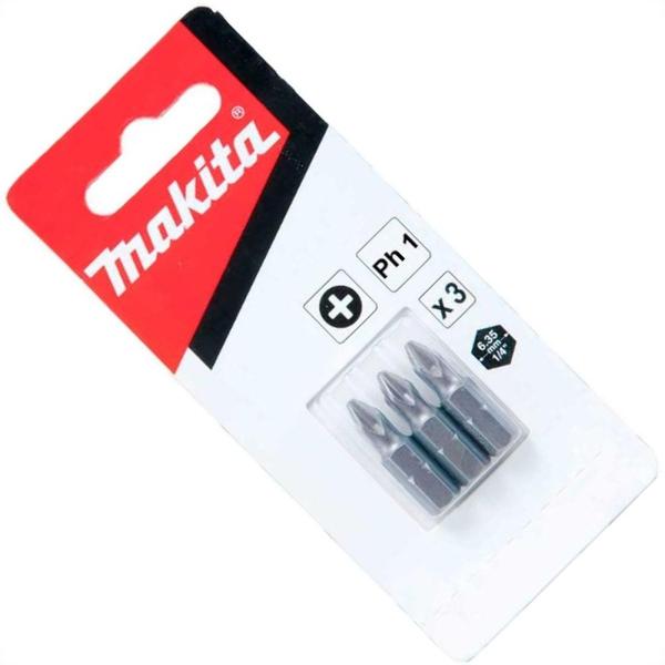 Imagem de Ponteira Makita Bits Phillips Ph1 X 25Mm Curta Com 3 Pecas B-23450